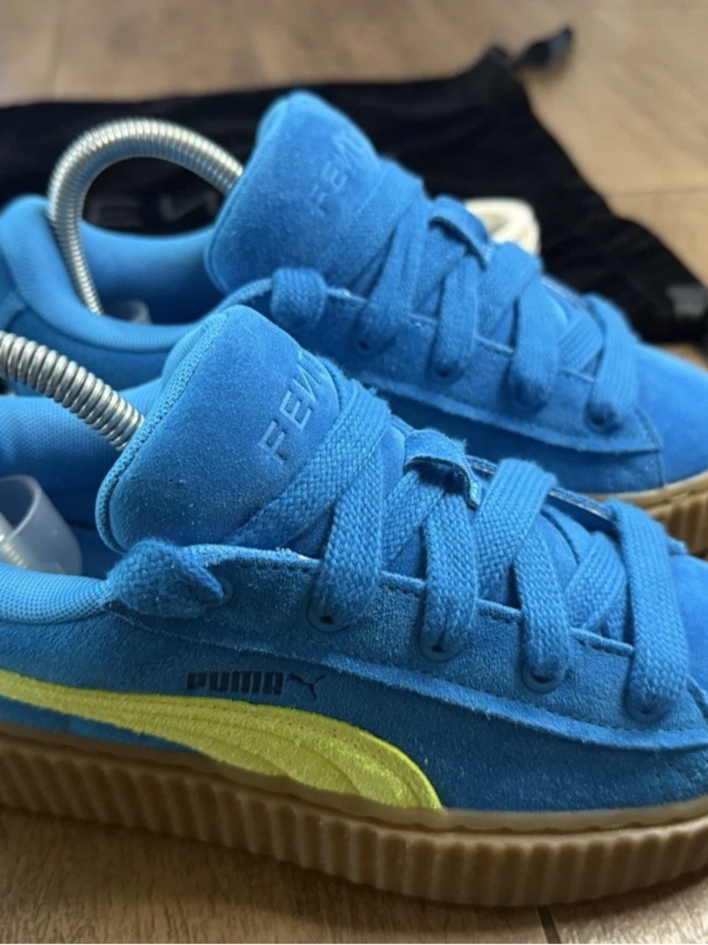 Puma Fenty Creeper Phatty Blue with Duffel Bag and Extra Laces Wmn’s Sz 6.5